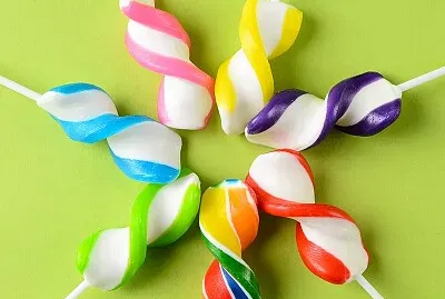 Colorful Twirl Swirl Shaped Lollipop