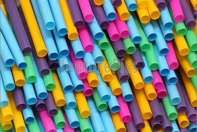 colorful plastic drinking straws