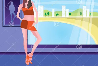 Girl at Beach Resort