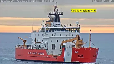 USCG Mackinaw-30 southbound from Lake Huron