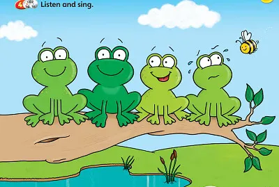 Four frogs on a tree