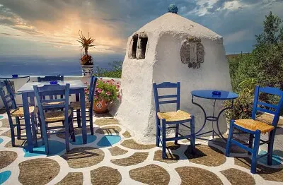 Taberna y puesta de sol-GRECIA jigsaw puzzle