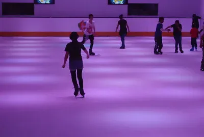 michi patinando en pista de teflon la paz