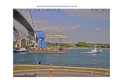 Crane being pulled down the St Clair River jigsaw puzzle