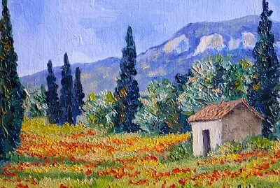 Cabane et coquelicots du sud de France