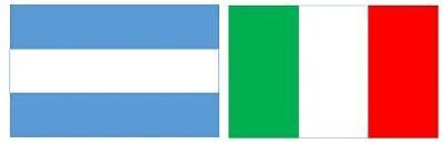 Las banderas de Argentina e Italia