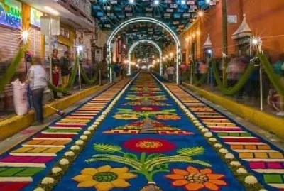 Tapetes flores Tlaxcala