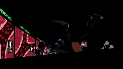 slade tumba a robin al piso los jovenes titanes