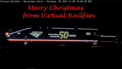  "Amtrak 50 years lit up " Merry Christmas from VRF