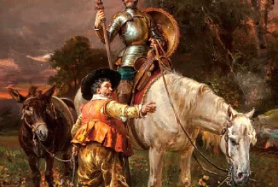 Don Quichotte et Sancho Pansa Cesare. Augusto-Dett jigsaw puzzle