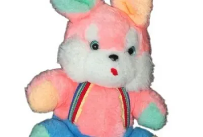 Doudou lapin bleu