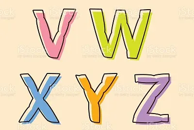 Letras V, W, X, Y y Z