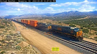 Stunning desert and train CSX-3244   CSX-3331 passing Hesperia,CA/USA