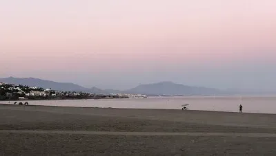 pink sea at sunset, Manilva