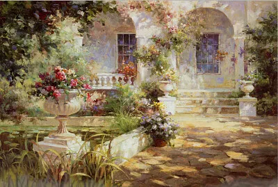 Jardin fleuri et maison