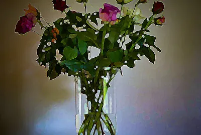 Vase avec roses