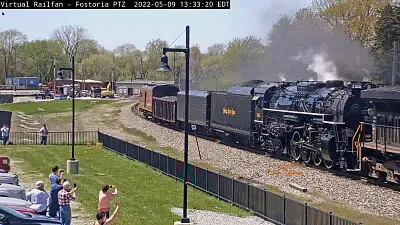  "steamer  " NKP-765 passing thru Fostoria, Ohio/USA thrilling the fan
