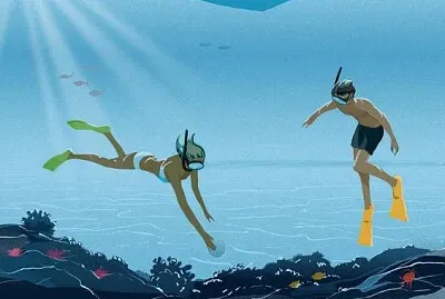 Coral diving