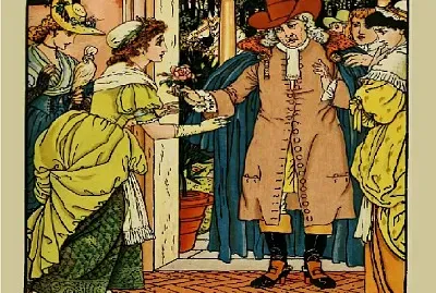 פאזל של La Bella y la Bestia. Ilustración de Walter Crane y Edmund Evans