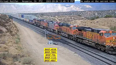 BNSF-4038,7883,756,1123,4807, in the afternoon sun crossing the desert