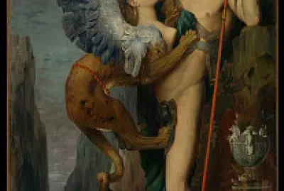 Oedipus and the Sphinx by Moreau