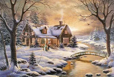 Scène d 'hiver et ambiance de Noël