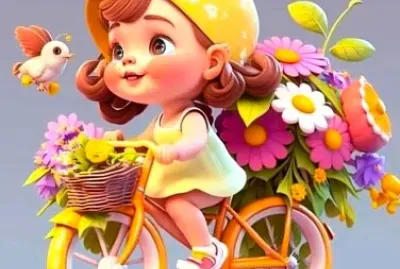 Niña en bicicletea