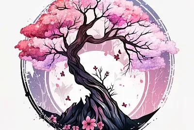 logo rosa en acuarela