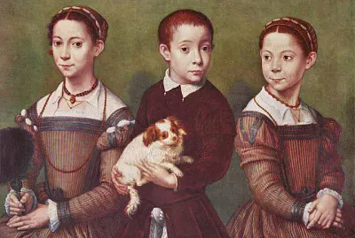 Tres niños y un perro jigsaw puzzle