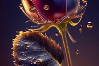 Rosa y gotas jigsaw puzzle