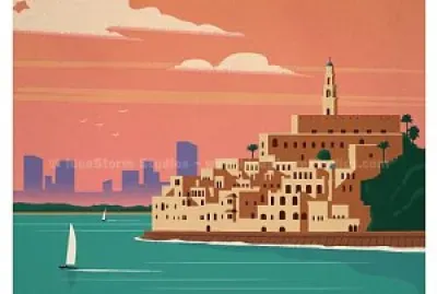 Tel Aviv Travel Poster