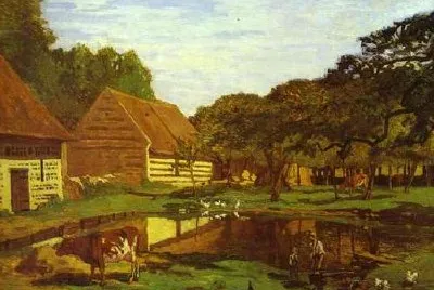 Claude Monet. Gårdsgård i Normandie. c.1863.