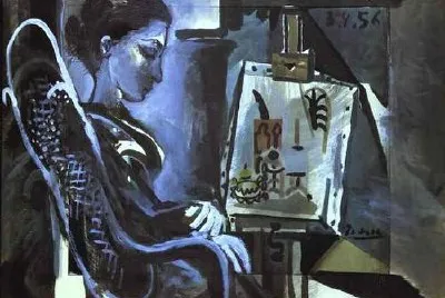 Pablo Picasso. Jacqueline i studion. 1957.