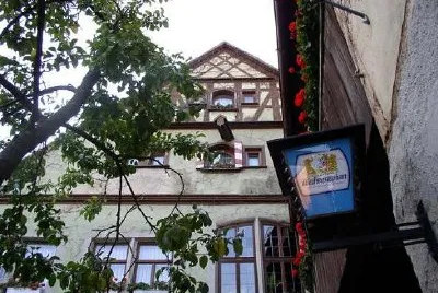 600 år gammalt hotell i Rothenburg, Tyskland