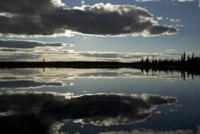 Riflessione del tramonto, Lago Kanuti