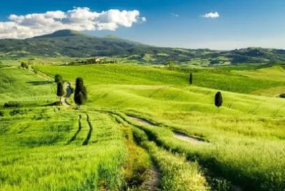 Land Fußweg in der Toskana, Italien