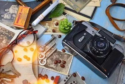Macchina fotografica e attrezzatura vintage