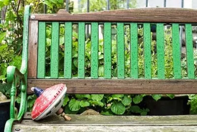 Banc de parc vert