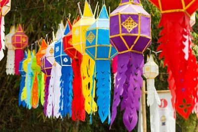 פאזל של פנס נייר בודהיסטי של לאנה צבעוני עשוי לאן