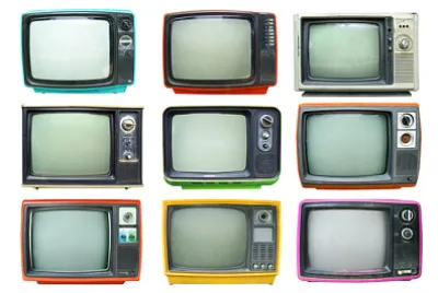 Satz Retro-Fernseher - Altes Vintage-TV-Isolat o