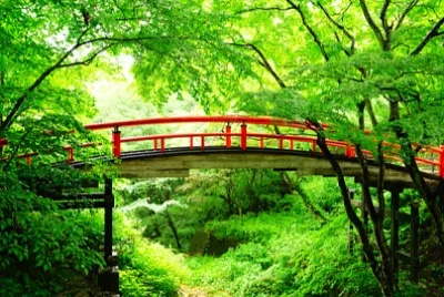 Pont Rouge, Ikaho Onsen, Gunma, Japon
