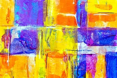 פאזל של ציור מופשט בצבע צהוב