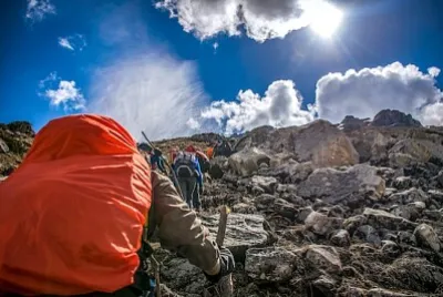 Vandring på ett berg