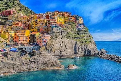 Picturous Town Over the Ocean jigsaw puzzle