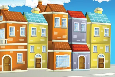 Fond de ville de dessin animé