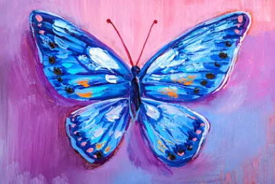 Tableau Papillon Bleu