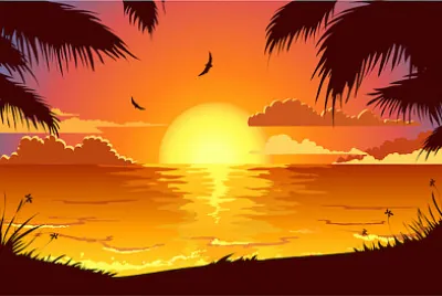 Zachód słońca na plaży