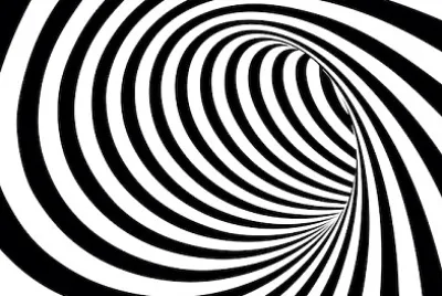 Svart och vit spiraltunnel