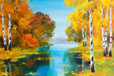 Birch Forest near a River jigsaw puzzle