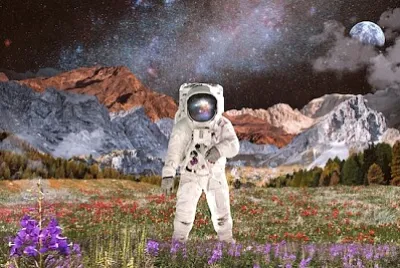 Astronaut i Nature Collage